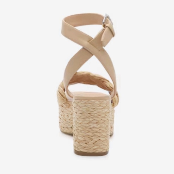 Nwot New Marc Fisher Steel Sandal BOHO Jute and Raffia Block Heel Platform - Picture 5 of 13